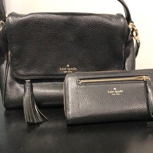 Kate Spade black bag and wallet